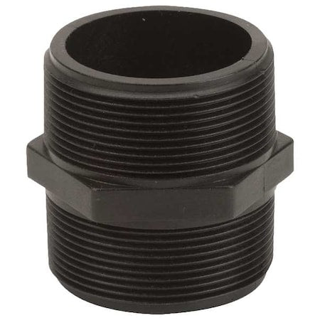 Banjo NIP200-SH - Hex Nipple, 2 in MNPT x 2 in MNPT, Schedule 80, 300 psi Max, -20 to 150 Degrees F