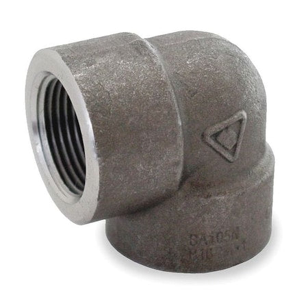 1MMU9 - 90 Degree Elbow 90 Degree Elbow, 2" Pipe, FNPT, Black Forged Steel, Class 3000