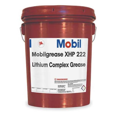 Mobil 105842 - Multipurpose Grease, 5 gal, Pail, Mineral Oil Base, 284 Degrees F Max Op Temp, Brown, Mobilgrease XHP 222 Series