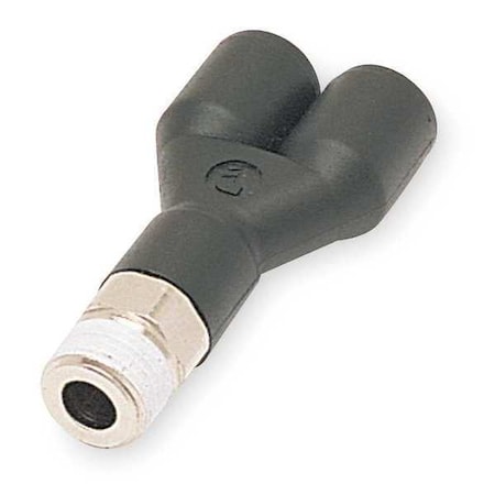 Legris 3148 53 11 - Push-Fit Wye Fitting, 1/8 in Tube Size, Fiberglass-Reinforced Nylon, Black, 10 PK
