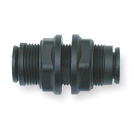Legris 3116 56 00 - Push-Fit Union Fitting, 1/4 in Tube Size, Fiberglass-Reinforced Nylon, Black, 10 PK