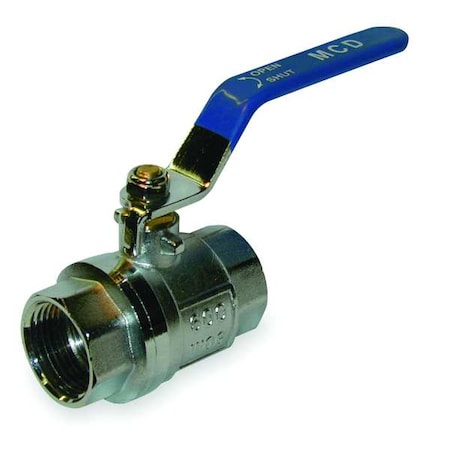 107-825-CP - 1" FNPT Chrome Brass Ball Valve Inline