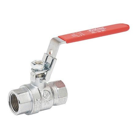 107-824-CL - 3/4" FNPT Chrome Brass Ball Valve Inline