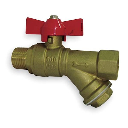 1PYY9 - Ball Valve,Brass,1/2 In FNPT