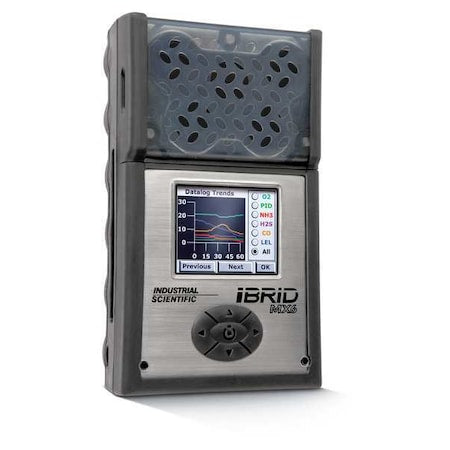 Industrial Scientific MX6-K1230211 - MX6 i Brid Multi-Gas Detector, IP64, Audible, Vibrating, Visual, LCD, 36 hr Battery Life