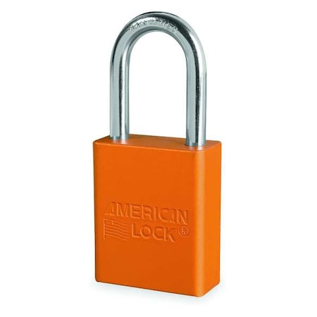 American Lock A1106KAORJ65878 - Lockout Padlock, Keyed Alike, Aluminum, Orange, 1 1/2 in Shackle Height, 1 1/2 in Body Width