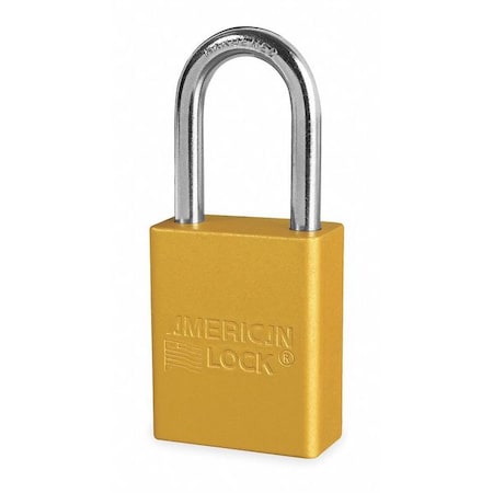 American Lock A1106KAYLW22165 - Lockout Padlock, Keyed Alike, Aluminum, Yellow, 1 1/2 in Shackle Height, 1 1/2 in Body Width