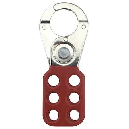 Condor 7619 - Lockout Hasp, Standard Hasp, 1 in Opening Size, Snap-On, 6 Lock, Red