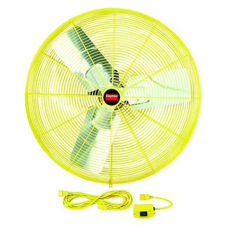 Dayton 1VCH5 - High Visibility Air Circulator, Ceiling, IBeam, Pedestal, Wall Mount, 30 in Blade Dia, 115 V