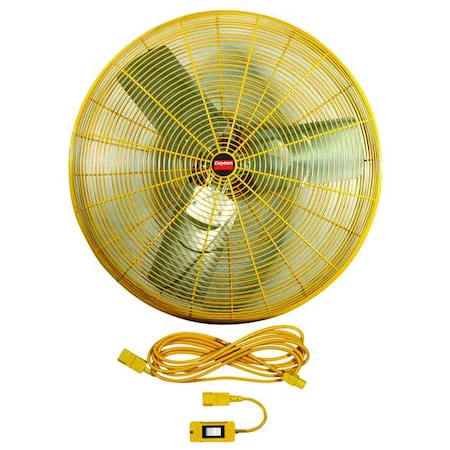 Dayton 1VCH4 - High Visibility High Visibility Industrial Fan, Ceiling, IBeam, Pedestal, Wall Mount, 115 V