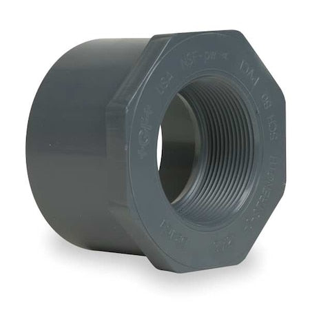 9838-072 - CPVC Reducer Bushing, Schedule 80, 1/2" x 1/4" Pipe Size, Spigot x FNPT
