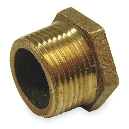6RCW2 - Hex Bushing Red Brass Hex Bushing, 1/2 in Male NPT X 1/4 in Female NPT
