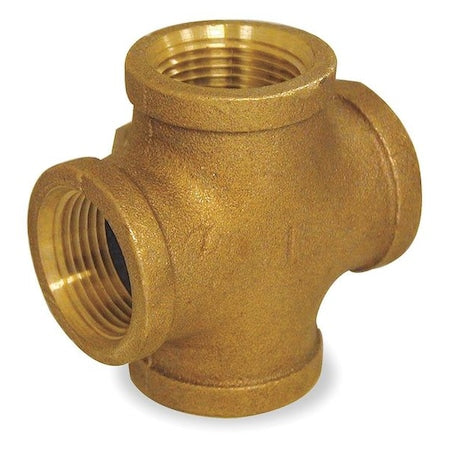 1VFB7 - Cross Red Brass Cross, 3/8 in Female NPT X 3/8 in Female NPT