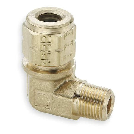Parker 169VL-4-2 - 1/4" Compression x 1/8" MNPT Brass 90 Degree Elbow 10 PK