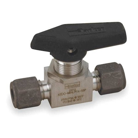 Parker 6Z-MB6LPFA-SSP - 3/8" Compr Stainless Steel Mini Ball Valve Inline