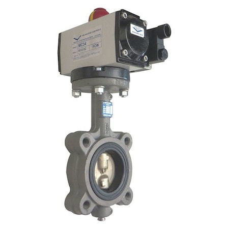 Milwaukee Valve GLB33E D 2 - Butterfly Valve,Spring Return,Iron,2 In.