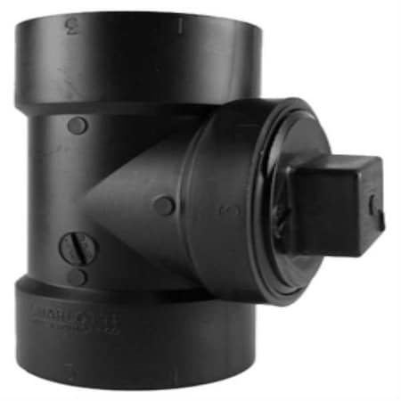 03000 - Cleanout Tee with Plug,4 In FNPT x Hub
