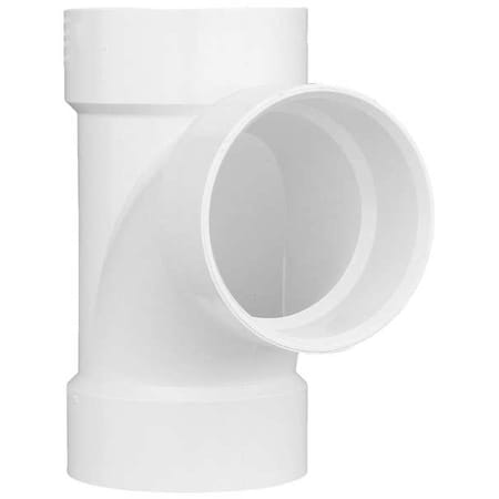 1WJP6 - PVC Sanitary Tee, Hub, 4 in Pipe Size