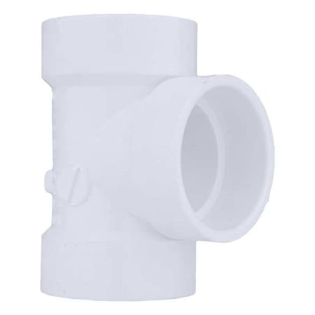 1WKU8 - PVC Vent Tee, Hub, 1-1/2 in Pipe Size