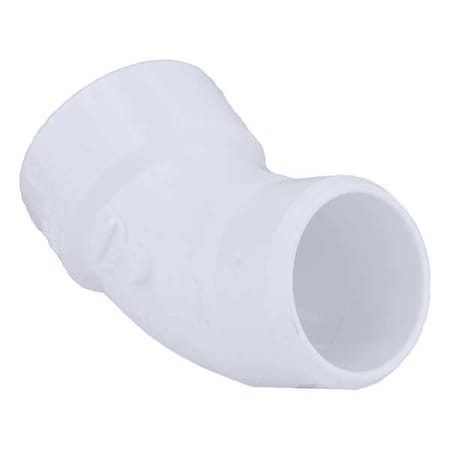 1WKW1 - PVC Street Elbow, 45 Degrees, Hub x Spigot, 6 in Pipe Size