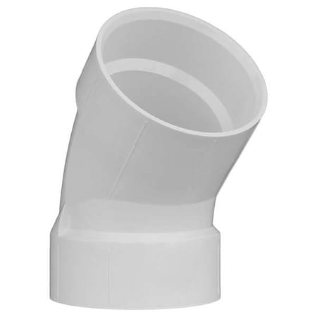 1WKC7 - PVC Elbow, 45 Degrees, Hub, 4 in Pipe Size