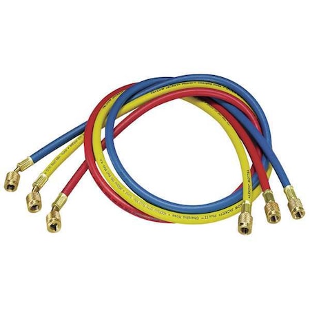 Yellow Jacket 21985 - Manifold Hose Set,60 In,Red,Yellow,Blue
