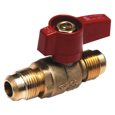 G-GBVF-38 - 3/8" Flare Brass Gas Ball Valve Inline