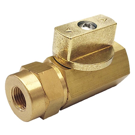 1WMN6 - 1/4" FNPT Brass Ball Valve Inline