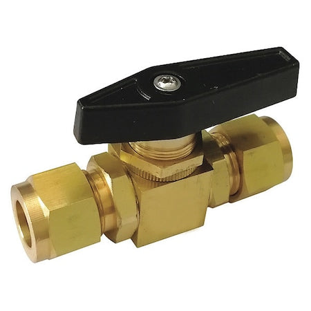 G-PMYS-50 - 1/2" Compr Brass Mini Ball Valve Inline