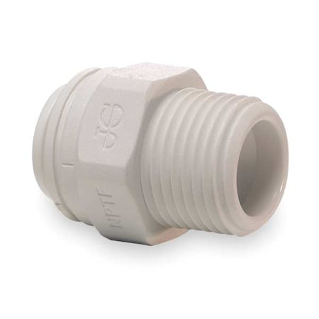 John Guest PP010821W-PK10 - Push-Fit Adapter Fitting, 1/4 in Tube Size, Polypropylene, White, 10 PK