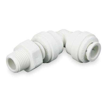John Guest PP091222W-PK10 - Push-Fit Elbow Fitting, 3/8 in Tube Size, Polypropylene, White, 10 PK