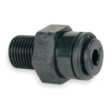 John Guest PM010502E-PK10 - Push-Fit Adapter Fitting, 3/16 in Tube Size, Acetal, Black, 10 PK