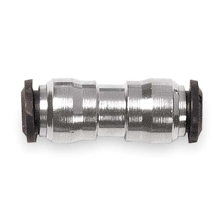 Aignep Usa 50040N-4-PK5 - Push-Fit Union Fitting, Push-to-Connect x Push-to-Connect, 4mm Tube OD, Metal, 5 PK