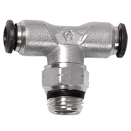 Aignep Usa 50210N-8-1/8-PK5 - Push-Fit Tee Fitting, Push-to-Connect x Push-to-Connect x MNPT, 8mm Tube OD, 1/8 in Pipe Size, 5 PK