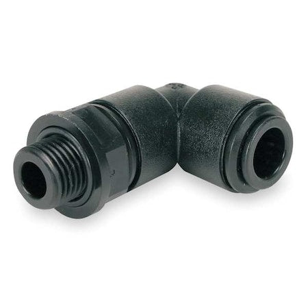 John Guest PM090501E-PK10 - Push-Fit Elbow Fitting, 3/16 in Tube Size, Acetal, Black, 10 PK