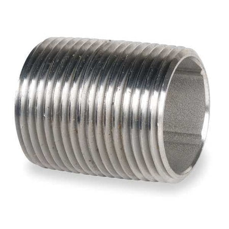 T6BNG01 - 1-1/4" MNPT Close TBE Stainless Steel Pipe Nipple Sch 40