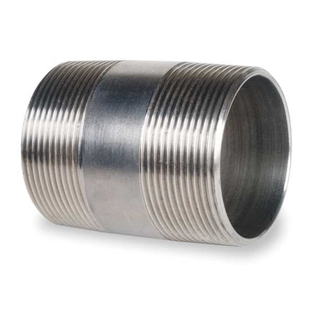 T6BNC04 - 3/8" MNPT x 2-1/2" TBE Stainless Steel Pipe Nipple Sch 40