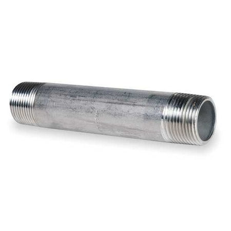 T4BNA12 - 1/8" MNPT x 7" TBE Stainless Steel Pipe Nipple Sch 40