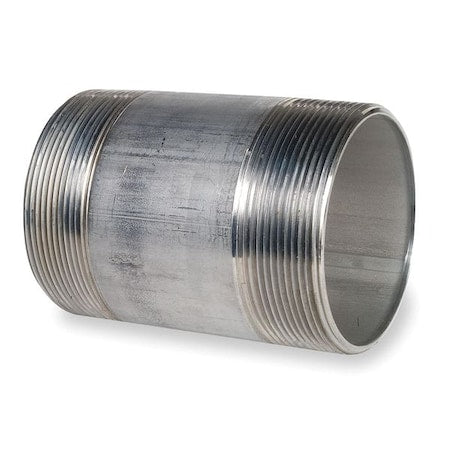 T6BNK04 - Welded 316 Stainless Steel Pipe Nipple, 3 in Pipe, 4 in L, 0.216 in Thick, MNPT x MNPT, Threaded End