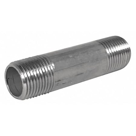 T4BNG04 - 1-1/4" MNPT x 3" TBE Stainless Steel Pipe Nipple Sch 40, Thread Type: NPT