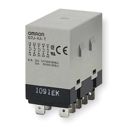 Omron G7J-4A-T-W1-AC24 - W-Bracket, Enclosed Power Relay, Square, 25 A, 10 Pins, Quick Connect