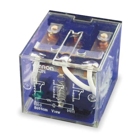 Omron LY3N-DC24 - Plug-In, General Purpose Relay, Square, 10 A, 11 Pins, Quick Connect