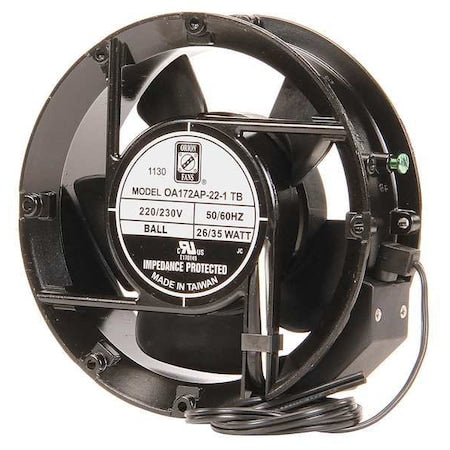 Wiegmann WA6AXFN2 - Axial Fan, Round, 230 V AC, Plastic/Steel, 6 3/4 in W.