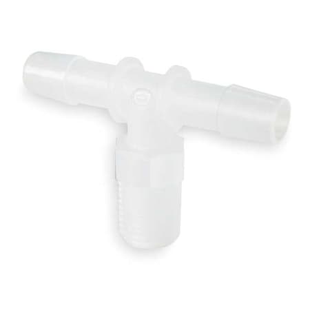 Eldon James T6-4NK - Tee,PVDF,MNPT3/8",Barbed1/4",1/4",PK5