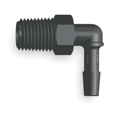 Eldon James L8-4BN - Elbow, Nylon, Barbed1/4 in, MNPT1/2 in, PK10