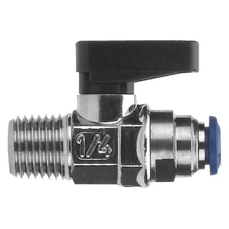 Aignep Usa 86330-06-06 - 3/8" MNPT x Push Nickel Brass Mini Ball Valve Inline