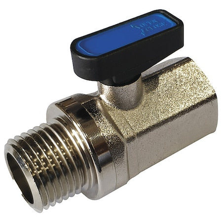 G-MVFP-38M - 3/8" FNPT x MNPT Nickel Brass Mini Ball Valve Inline