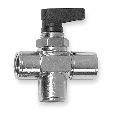 Aignep Usa 86710-02 - 1/8" FNPT Nickel Brass Mini Ball Valve 3-Way