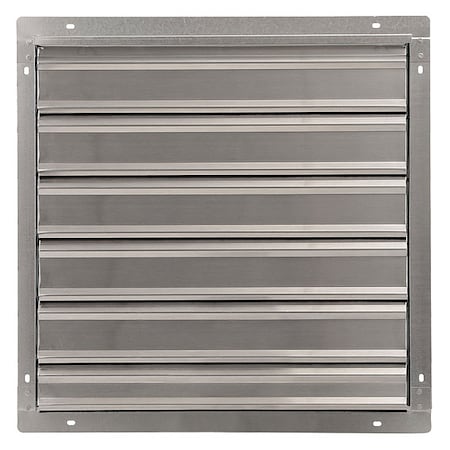 Dayton 1C746 - 24 in 27"H-W 5.75"L Alu Wall Vent Shutter, 24-1/2 in x 24-1/2 in, Aluminum