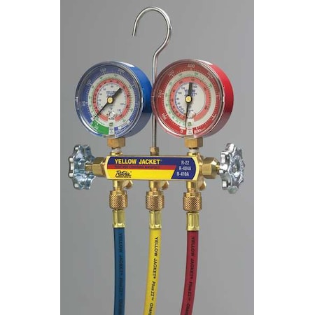 Yellow Jacket 42024 - Manifold Gauge Set,5 ft L,3 1/8 in Gauge